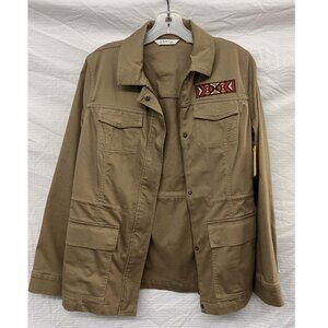 ORVIS UTILITY FIELD SAFARI JACKET KHAKI AZTEC EMBROIDERY